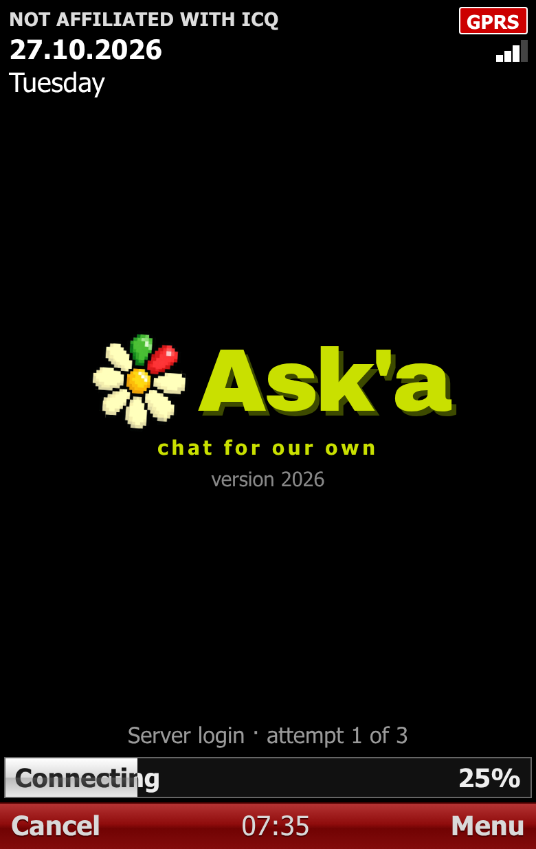 Ask'a splash screen